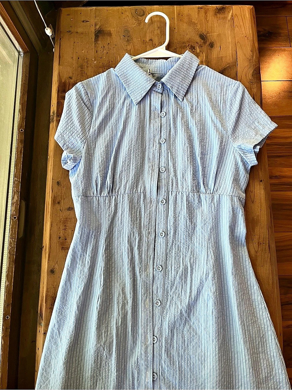 Princess Polly Blue & White Striped Short Sleeve Dress Size 6